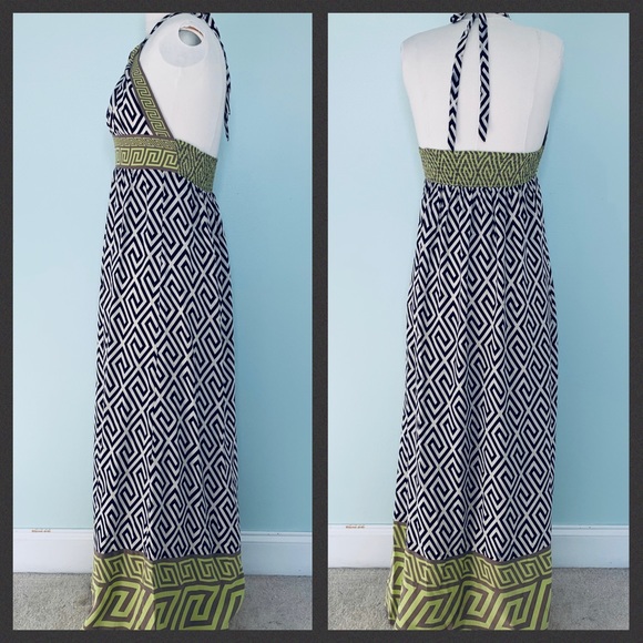 Alice & Trixie Silk Halter Geo Print Maxi M - Picture 3 of 4